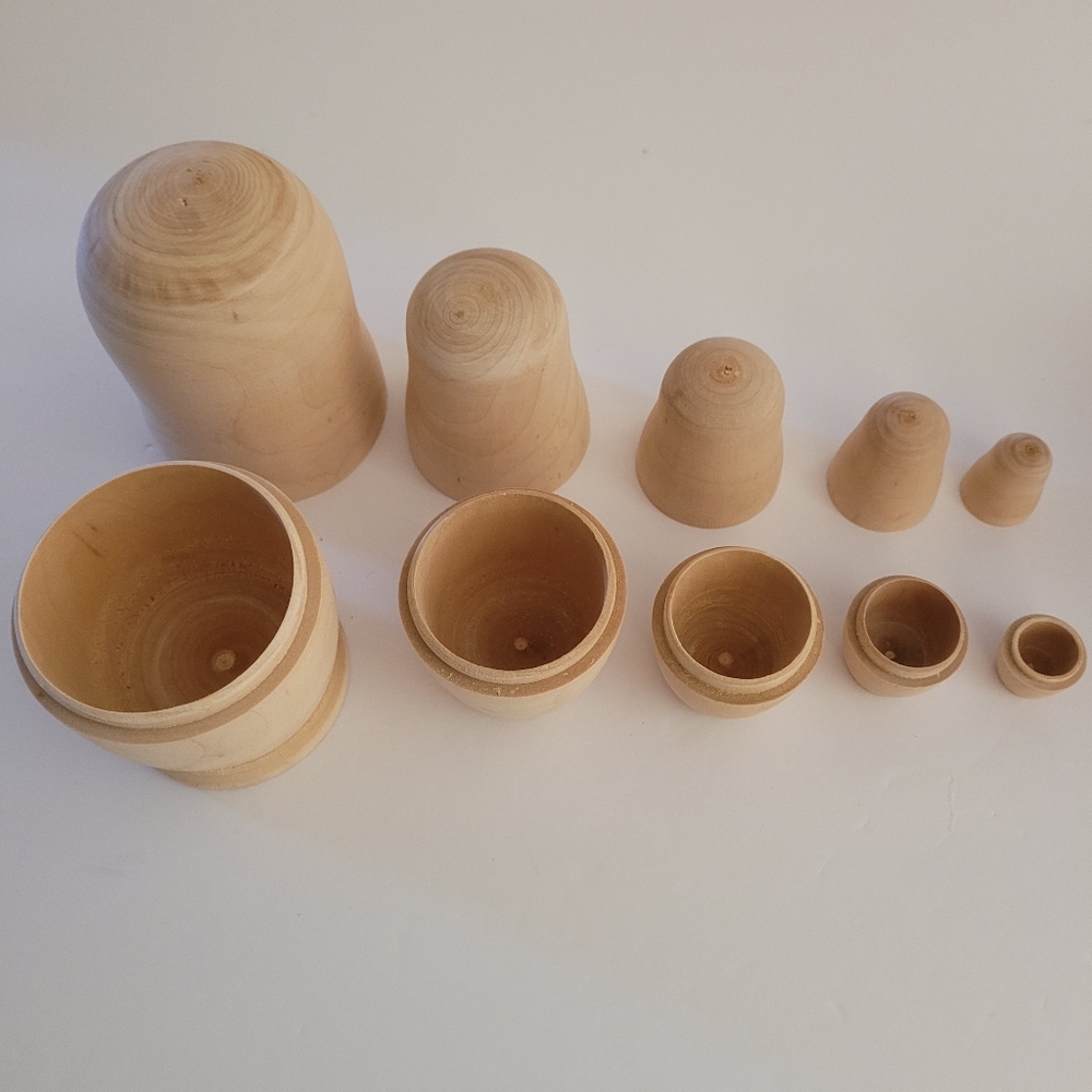 Kookle Wooden Nesting Doll Set Paint Your Own Blank Plain Unfinished New DIY Kid - Picture 2 of 4